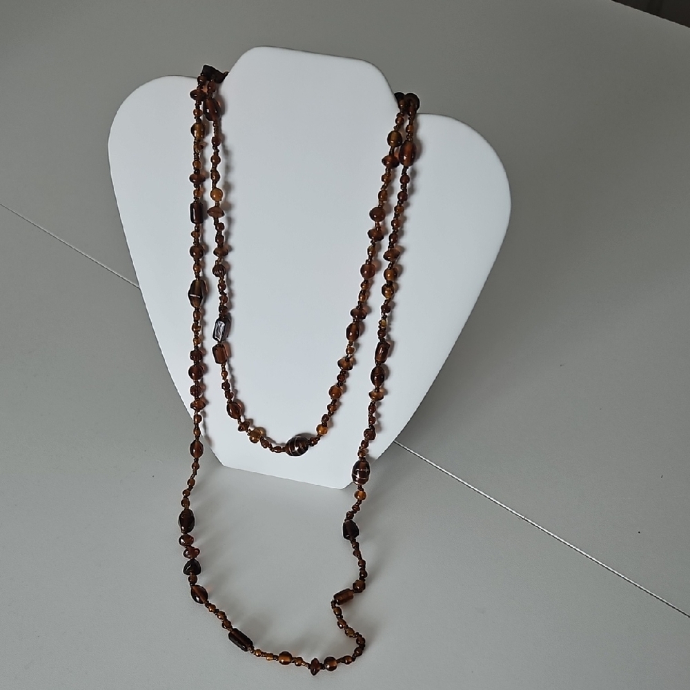 Elegant Brown Beaded Necklace
